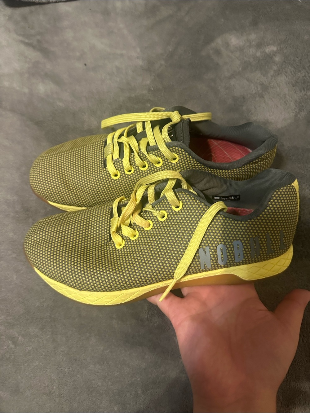 NOBULL Yellow and Gray Mesh Trainer Shoes